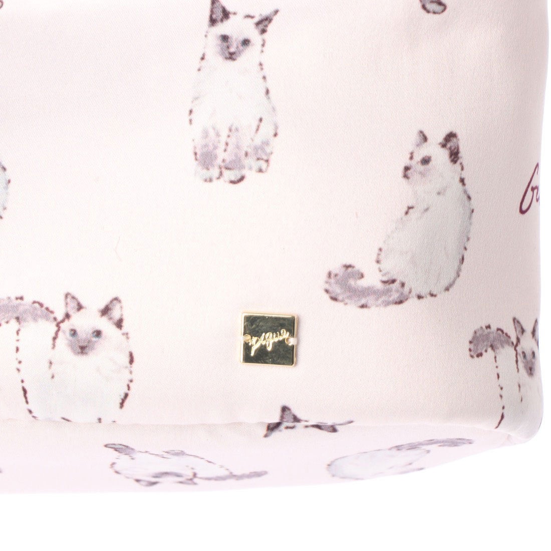 ジェラートピケ gelato pique ネコ柄サテンバニティポーチ （ピンク