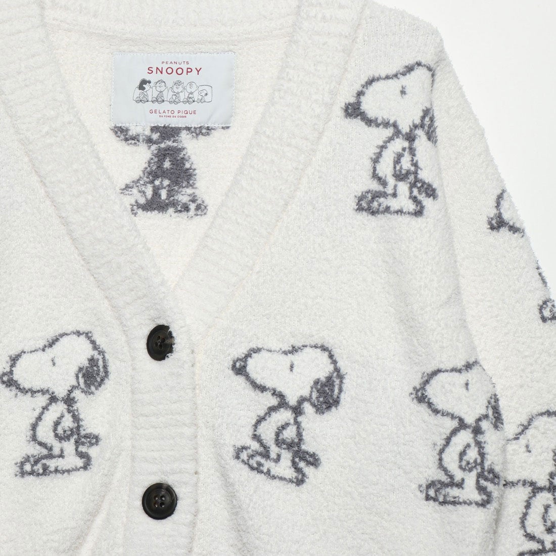 ジェラートピケ gelato pique 【SNOOPY】JQD カーディガン （オフ