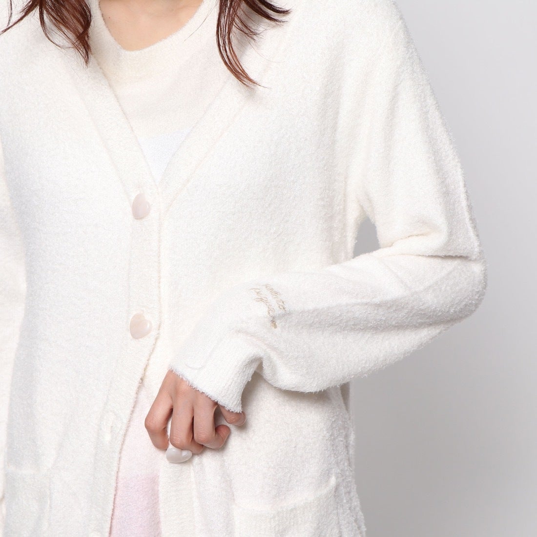 ジェラートピケ gelato pique スムーズィーハートボタンカーディガン