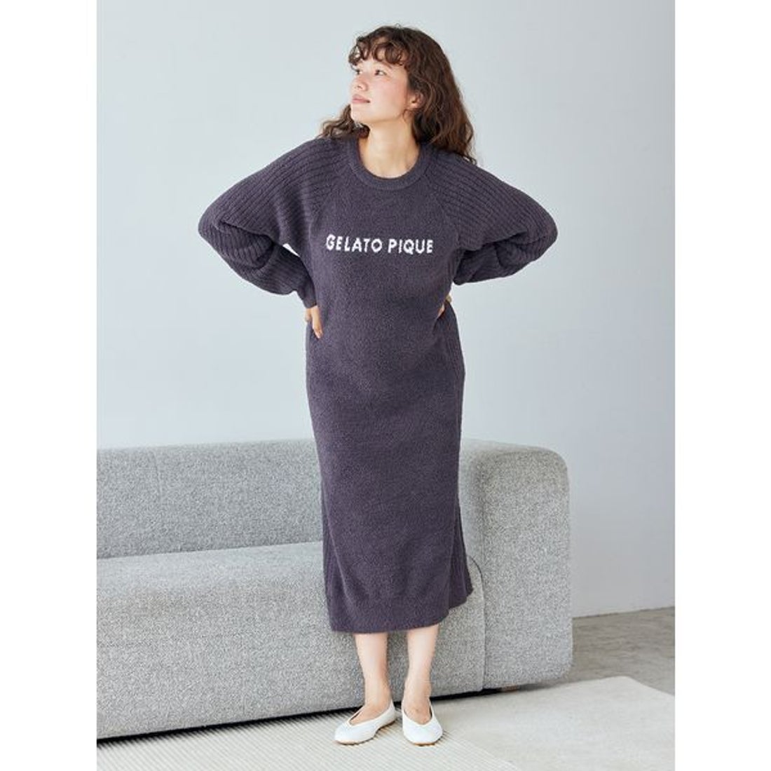 ジェラートピケ gelato pique ベビモコリブロゴジャガードワンピース