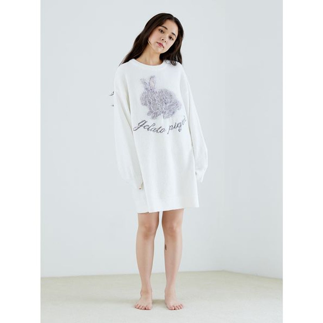ジェラートピケ gelato pique ベビモコラビットジャガードワンピース