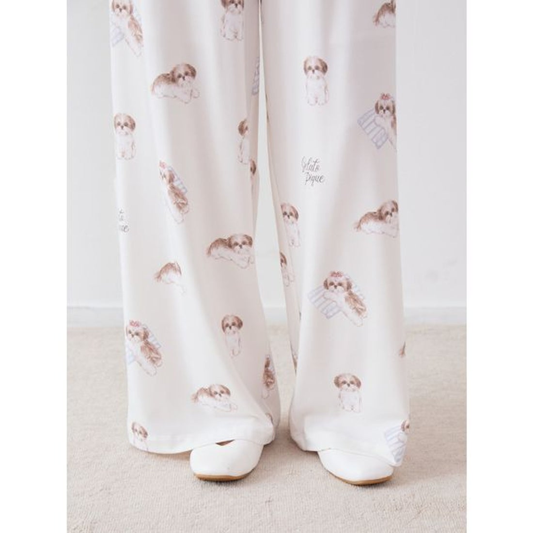 ジェラートピケ gelato pique シーズー柄ロングパンツ （BLU