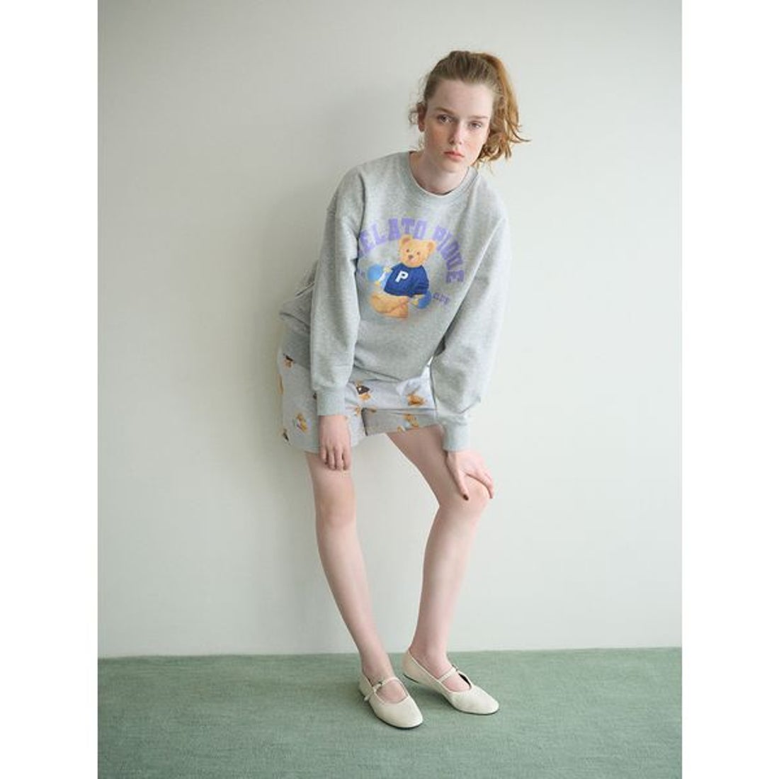 ジェラートピケ gelato pique スポーティーベア裏毛プルオーバー （NVY