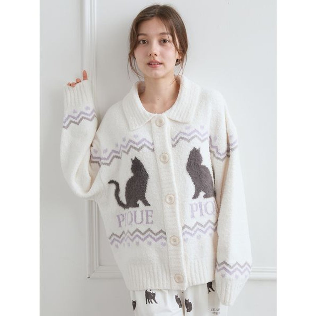 ジェラートピケ gelato pique 【HALLOWEEN】CATジャガード衿付き