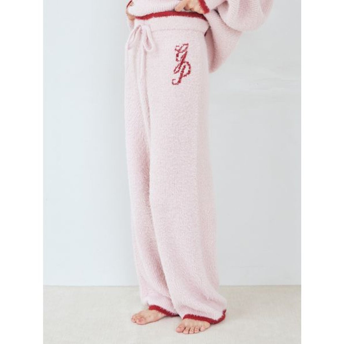 ジェラートピケ gelato pique ラメフェザーロングパンツ （RED