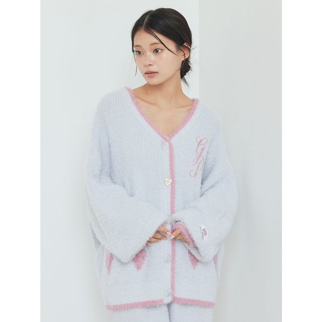 ジェラートピケ gelato pique ラメフェザーカーディガン （PNK