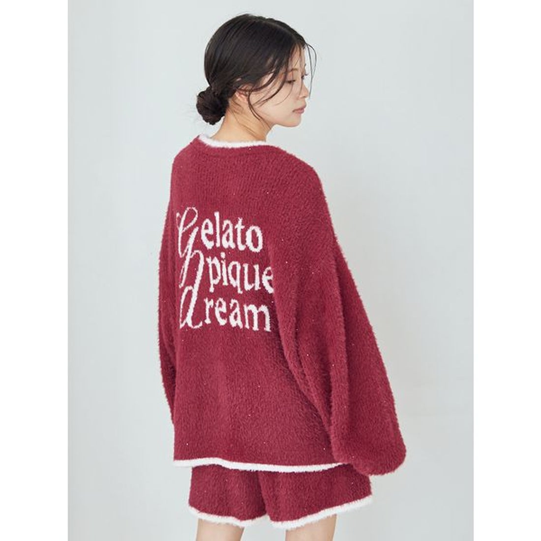 ジェラートピケ gelato pique ラメフェザーカーディガン （PNK