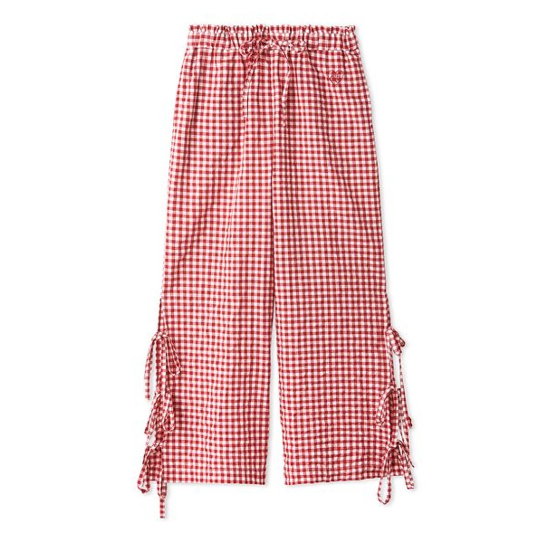 ジェラートピケ gelato pique ギンガムチェック柄ロングパンツ （RED