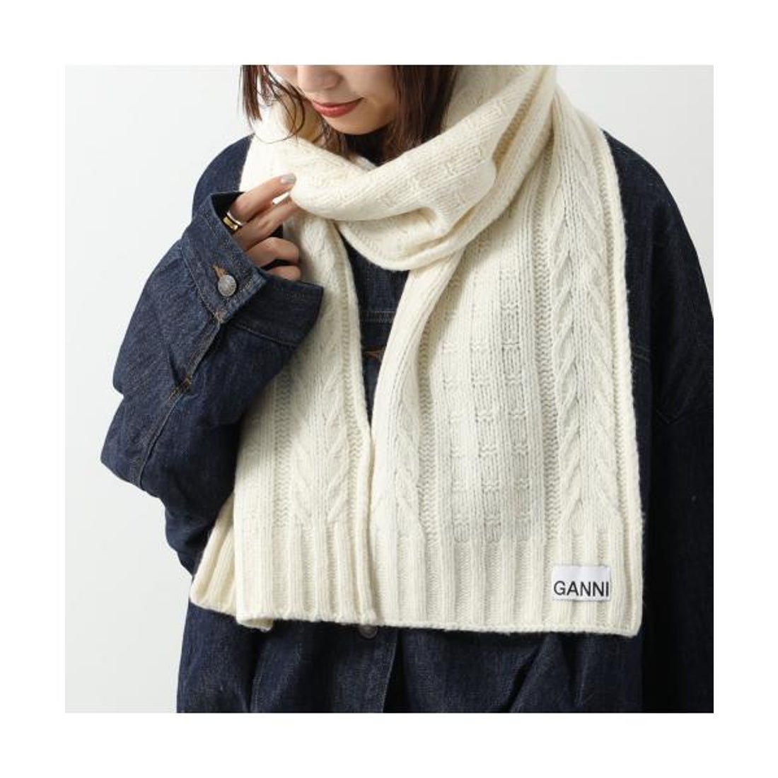 ガニー GANNI GANNI マフラー Cable Scarf ケーブルスカーフ A5113