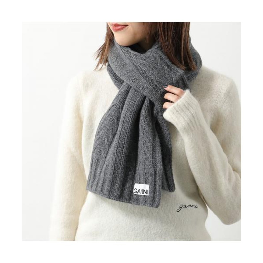 ガニー GANNI GANNI マフラー Cable Scarf ケーブルスカーフ A5113