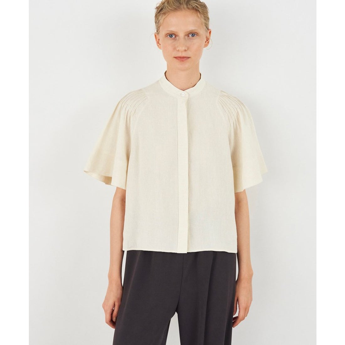 DES PRES スパークリネン ピンタックスリーブブラウス 【公式通販】