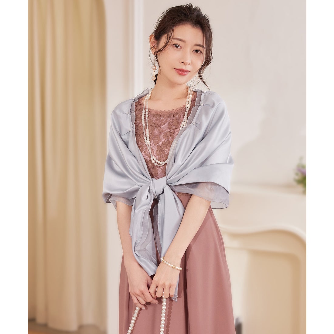 ドレスプラス DRESS+ ストール ショール オーガンジー （グレー