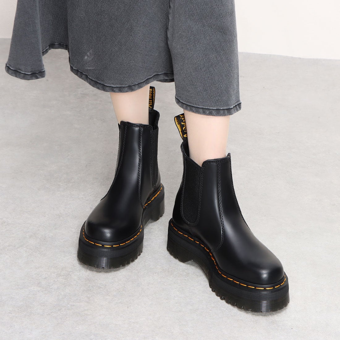 Dr.Martens /ドクターマーチン QUADBLACK POLISHED チェルシー ブーツ