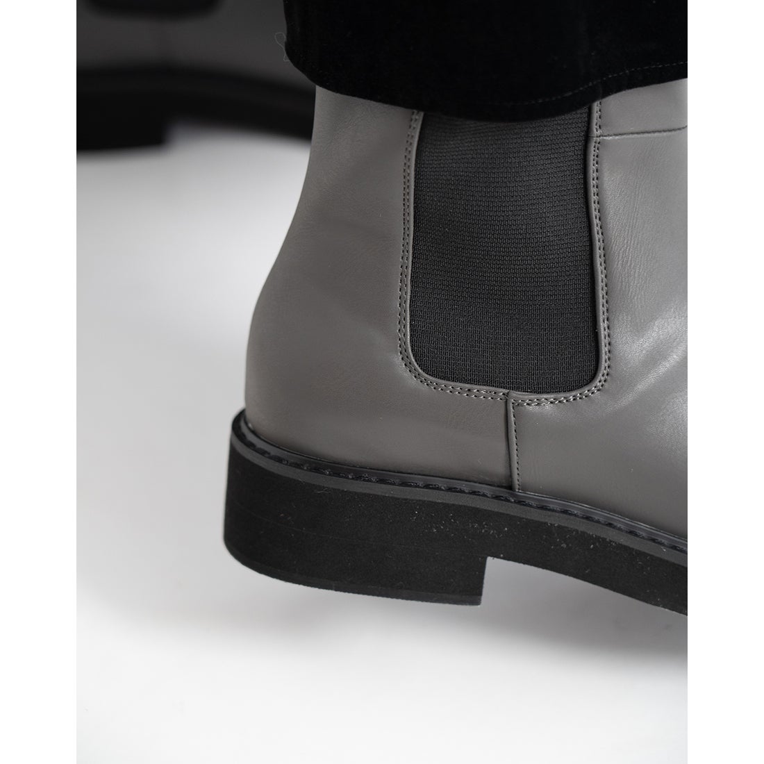 軽量ソール】サイドゴア ブーツ （グレー スムース） -Emma Francis