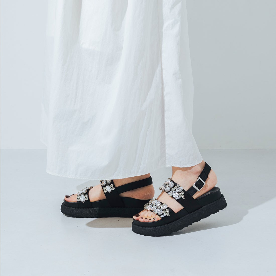 EVOL/イーボル】【軽量・柔らかい】ビジュープラットフォームサンダル