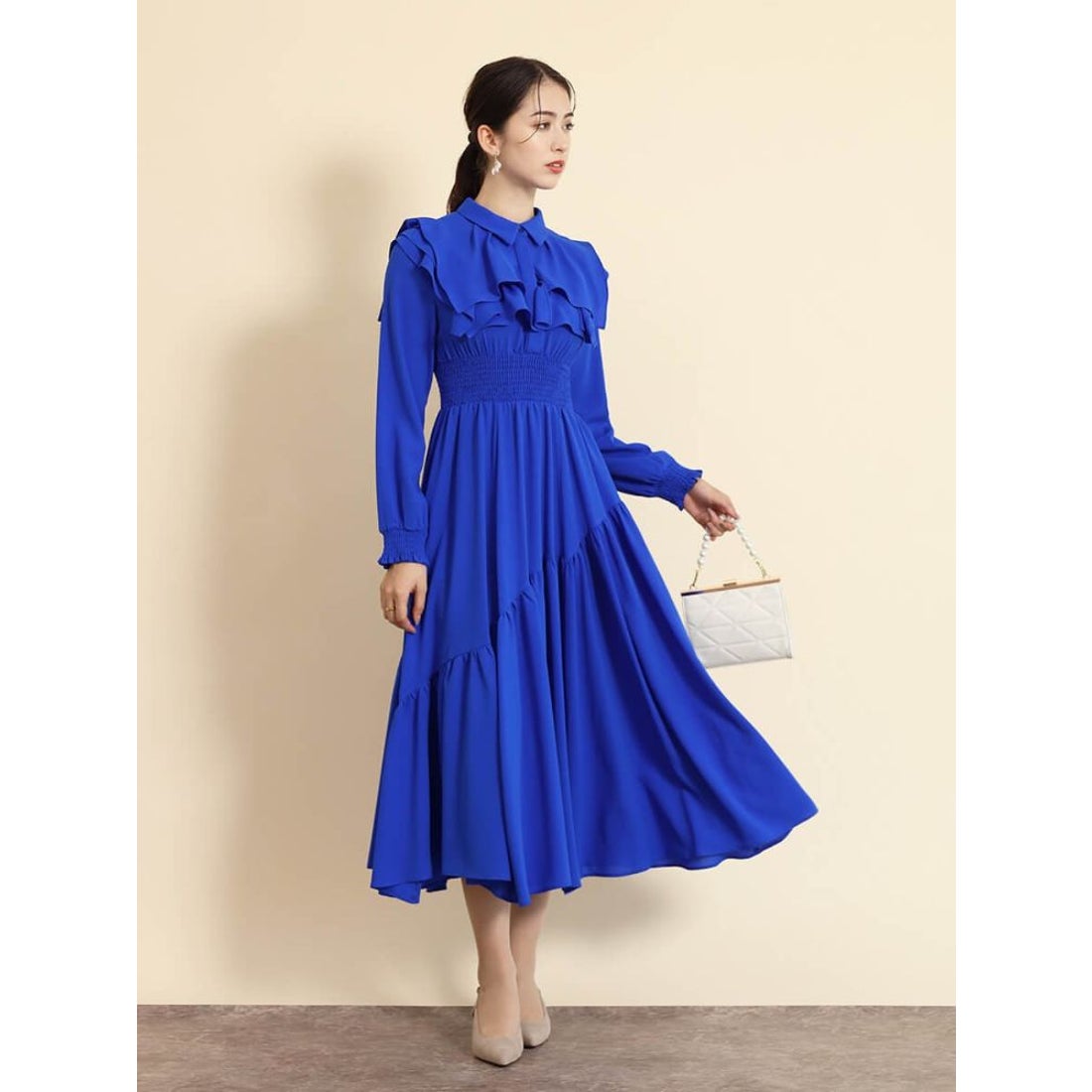 フェンネル FENNEL フリルティアードロングスリーブワンピース