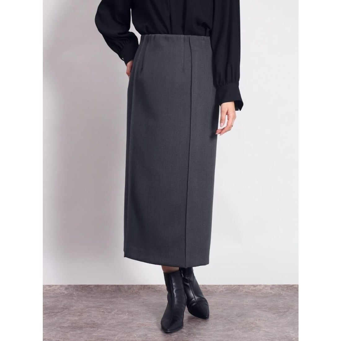 フェンネル FENNEL ストレッチピンタックナロースカート （ブラック