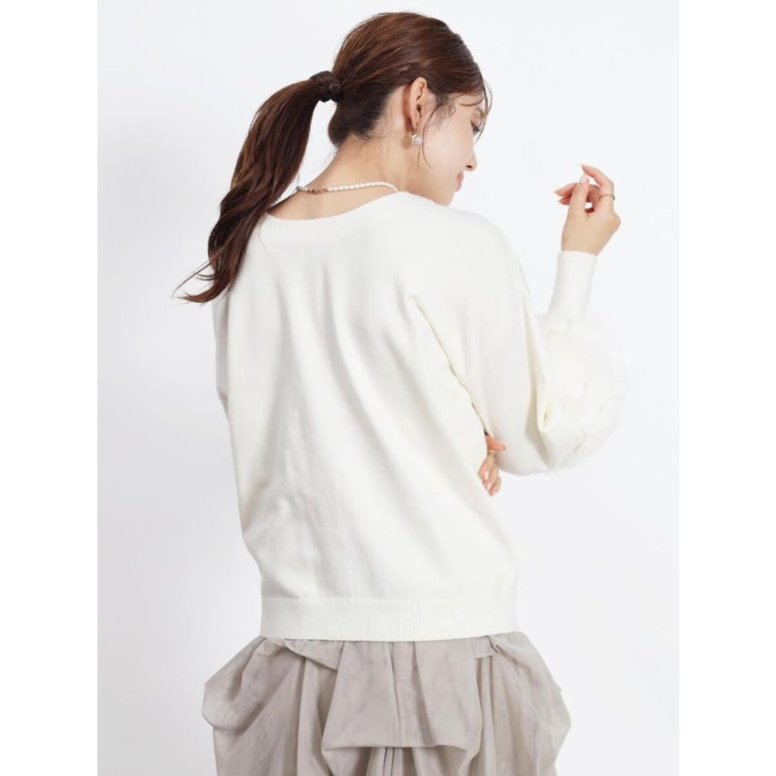 フェンネル FENNEL ラビットファースリーブ2wayニット （ロイヤル