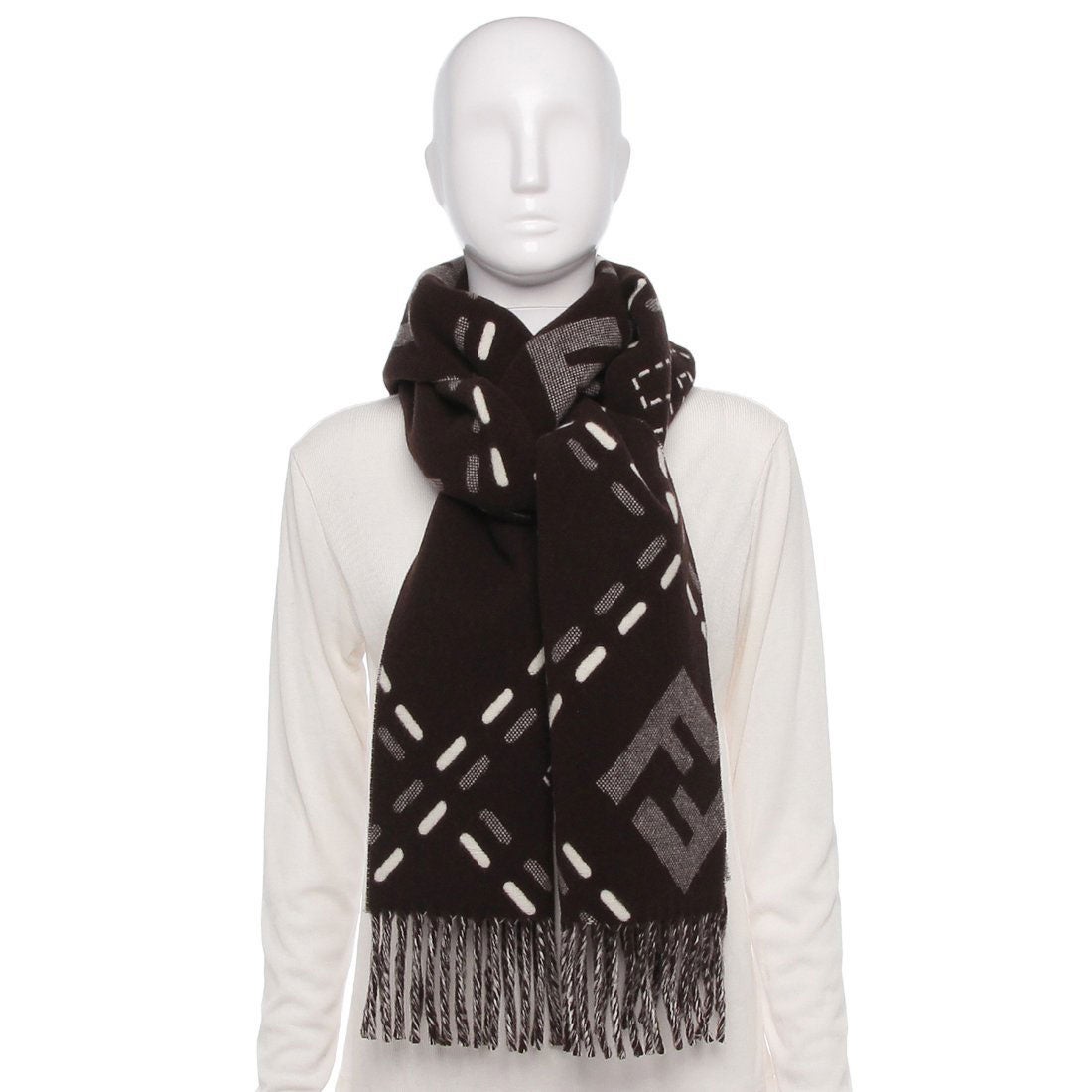 フェンディ FENDI マフラー FFロゴ ブラウン レディース FENDI FXT462