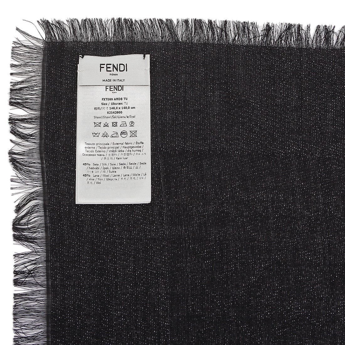 フェンディ FENDI ストール マフラー FFロゴ ブラック レディース