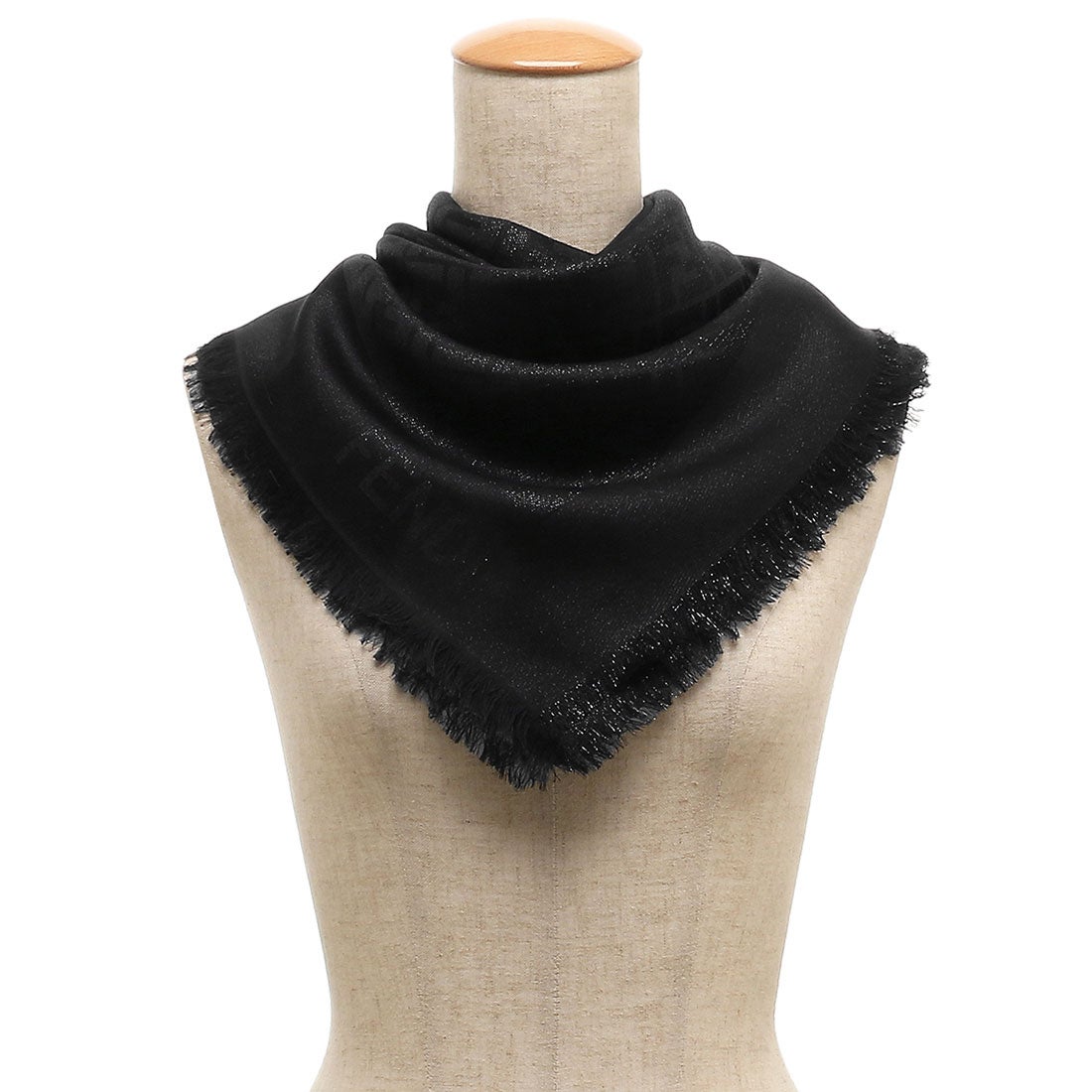 フェンディ FENDI ストール マフラー FFロゴ ブラック レディース