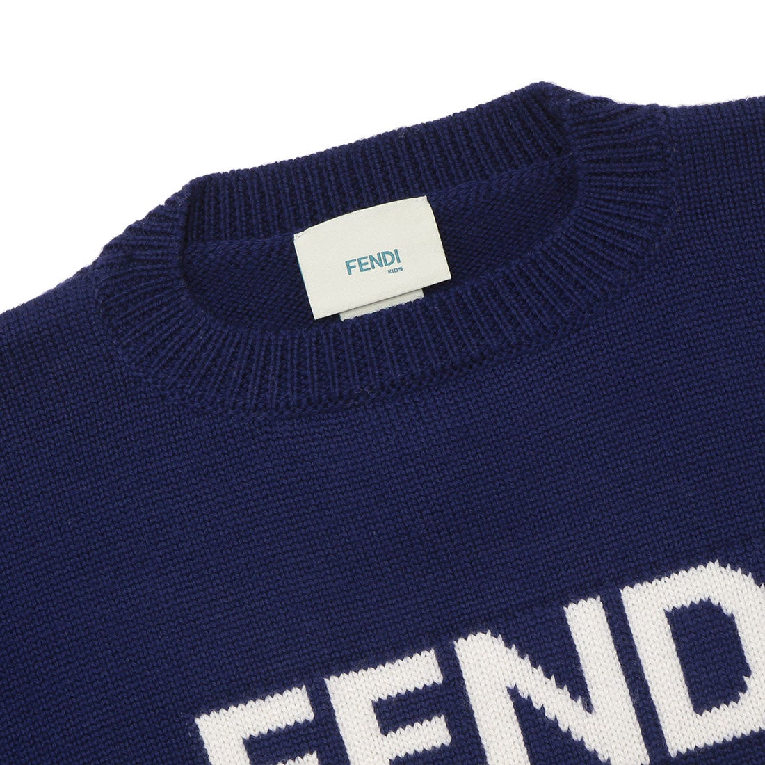 フェンディ FENDI 子供服 ニット セーター ネイビー ホワイト キッズ