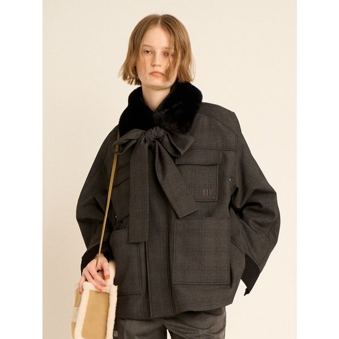 ファーファー FURFUR パデットボウタイワークブルゾン （BEG