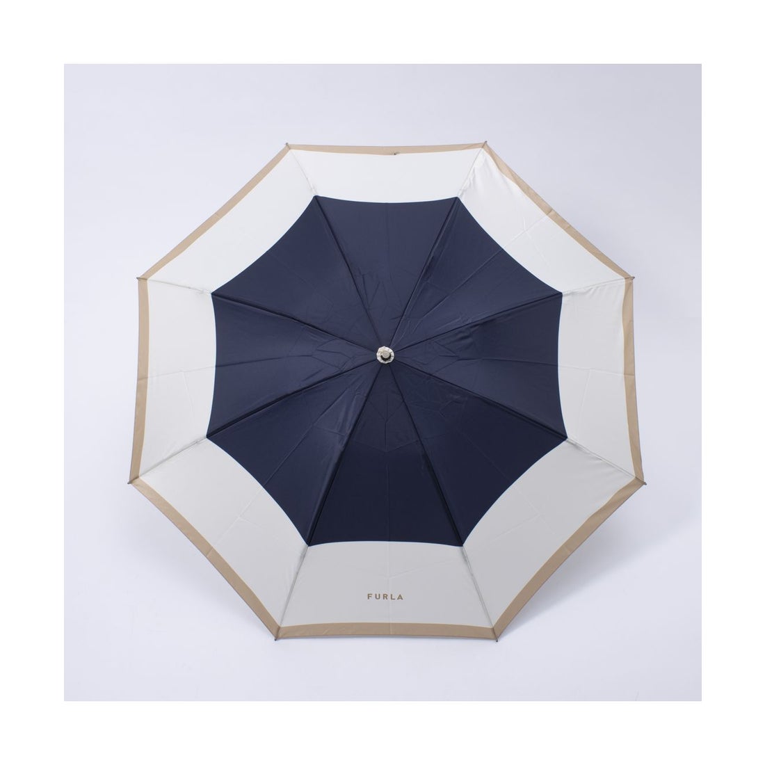 FURLA 折りたたみ傘 カラーボーダー （ダークグレー） - ファッション