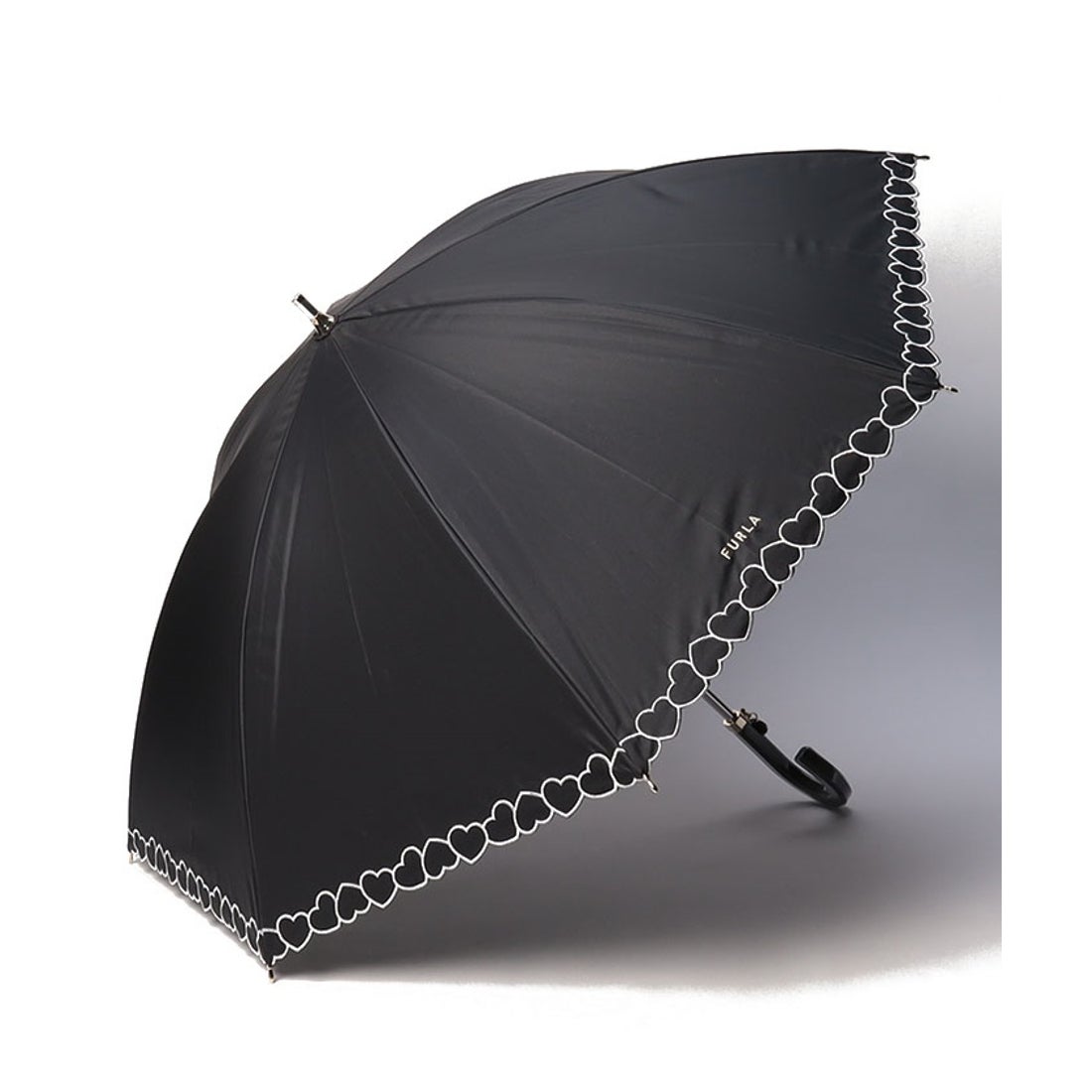 FURLA 晴雨兼用 長傘 ショート傘 日傘 ハート刺繍 遮熱 1級遮光 UV
