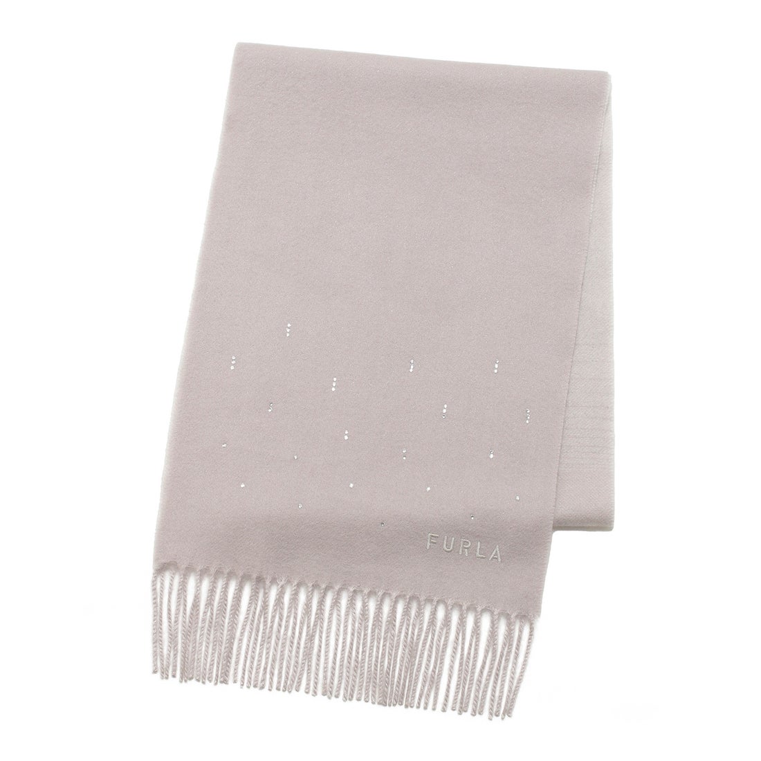 FURLA 【洗える】カシミヤ100％紡毛厚手マフラー 30×180cm ラメライン