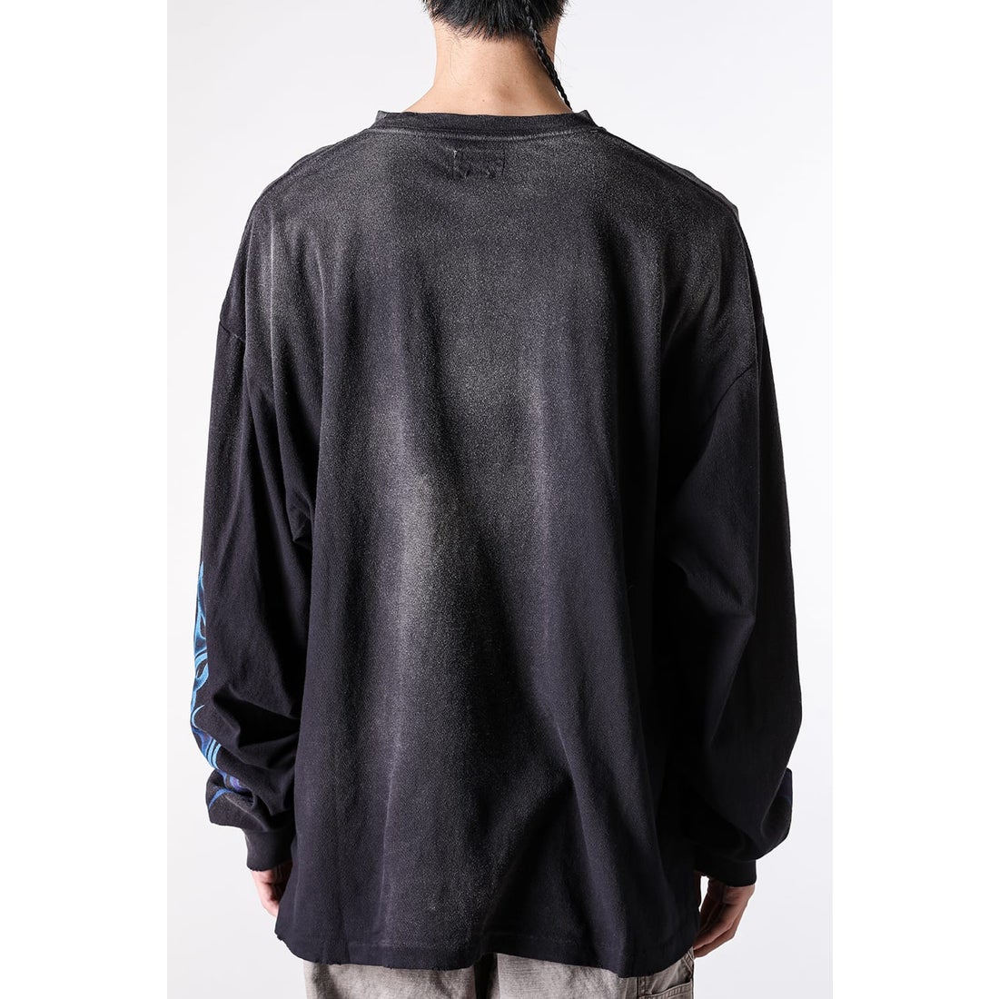 KAMIYA “KMY-FIRE” Distressed L/S Tee （BLACK） - Osaka / Kyoto