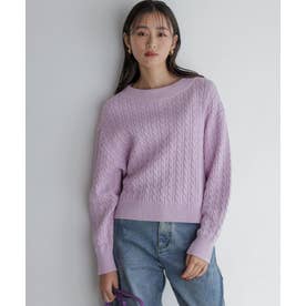 ダーリッチ Darich DDロゴツイードニットプルオーバー （ピンク） -靴