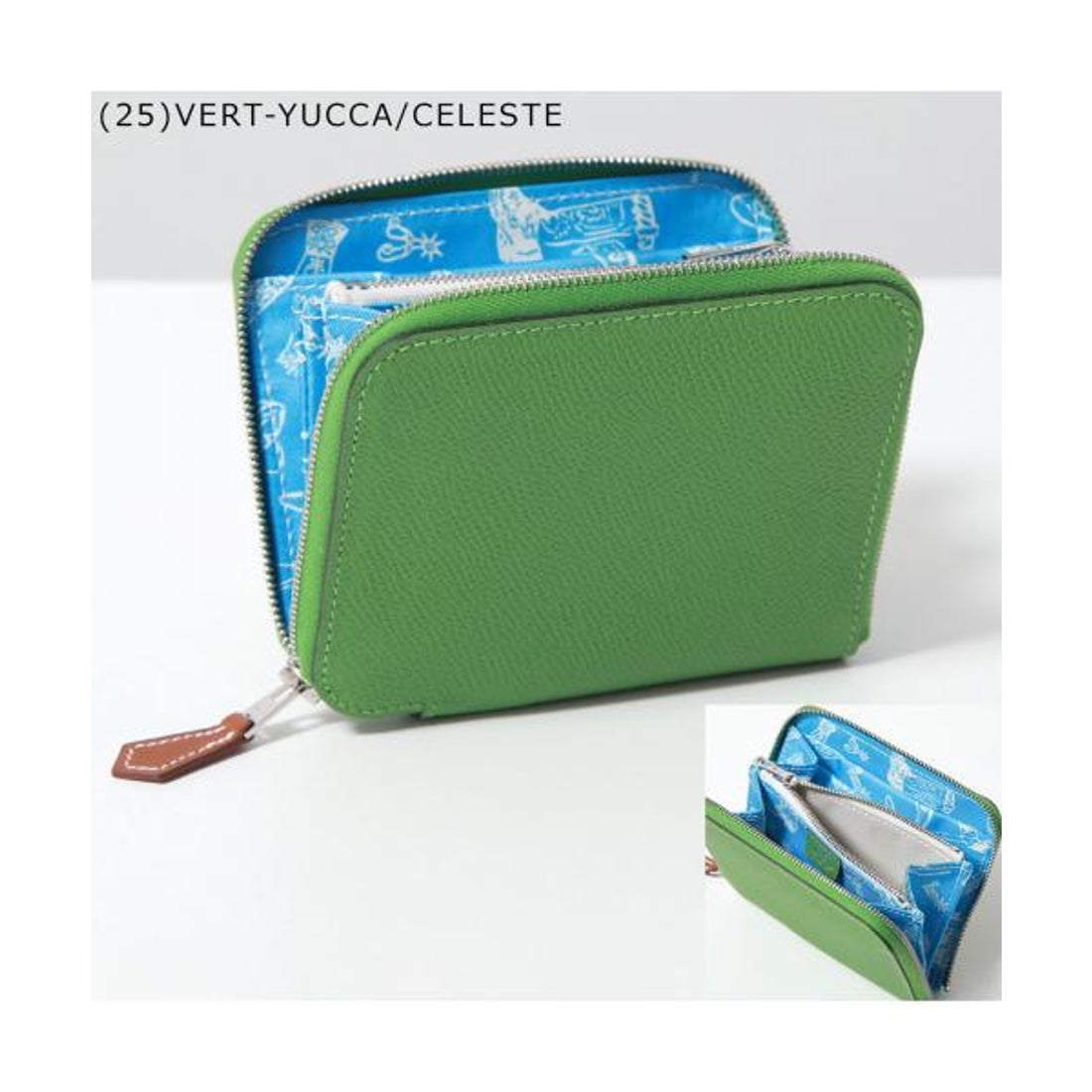 エルメス Hermes HERMES 二つ折り財布 AZAP SILKIN COMPACT レザー