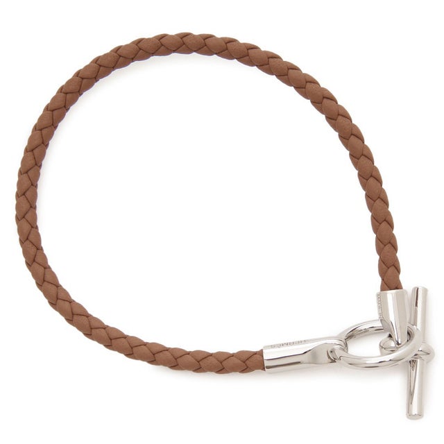 エルメス Hermes ブレスレット バングル ゴールド金具 グレー ゴールド