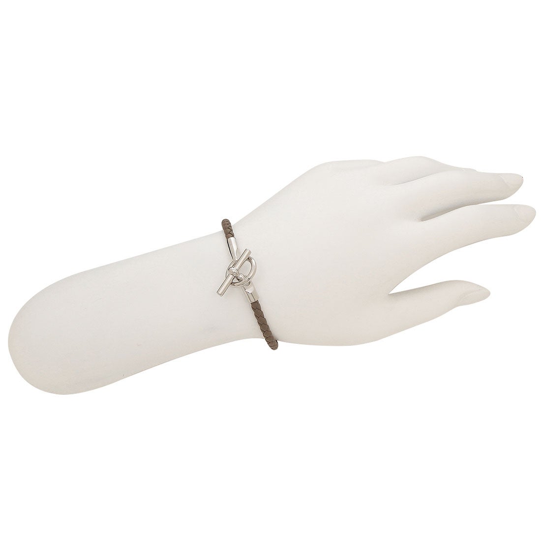 エルメス Hermes ブレスレット バングル シルバー金具 グレー シルバー