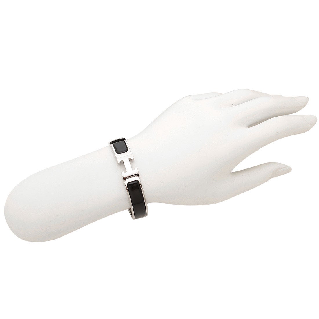 エルメス Hermes ブレスレット バングル クリックH ブラック シルバー