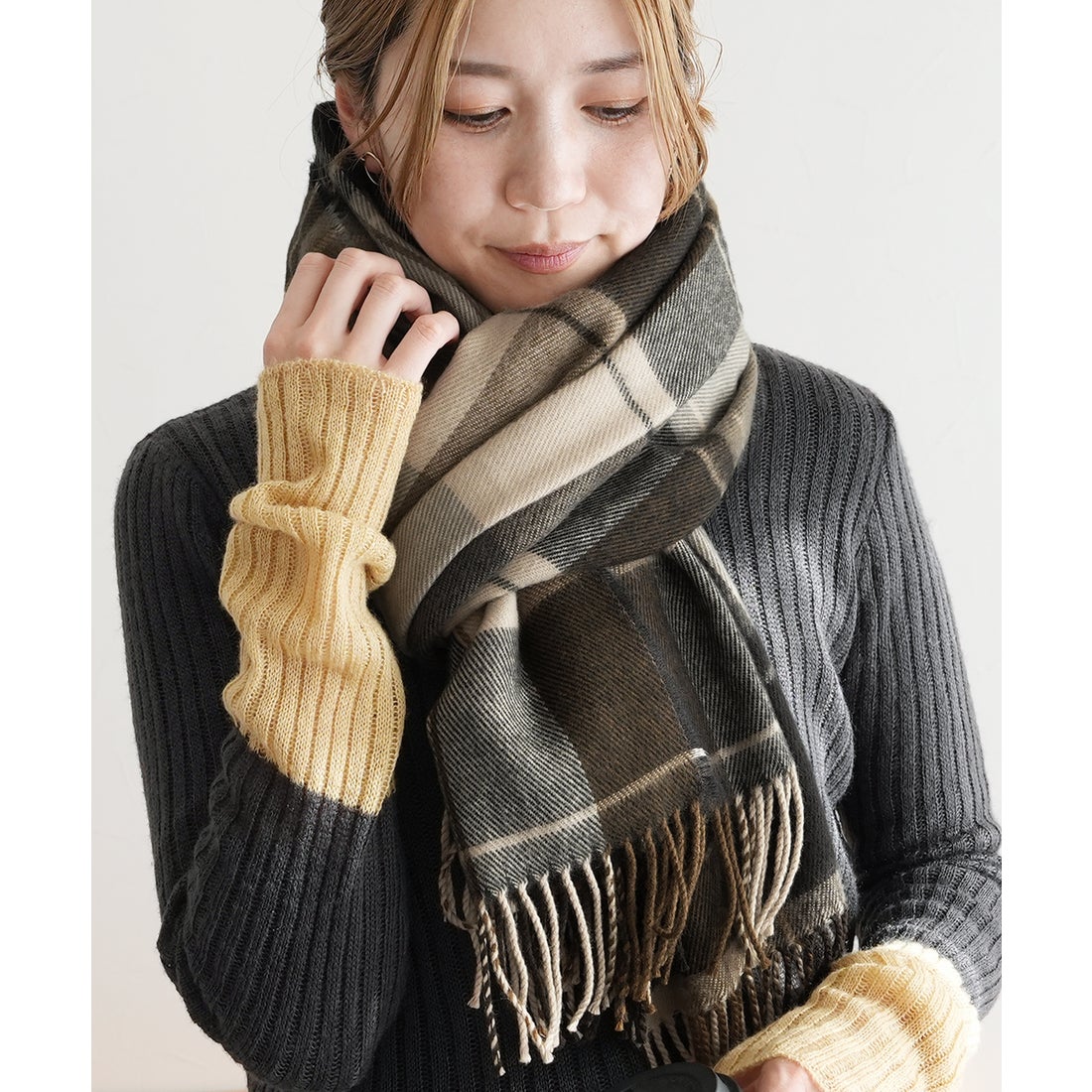 UNDERCOVER 23SS スパイダーチェック柄ストール 大判ストール