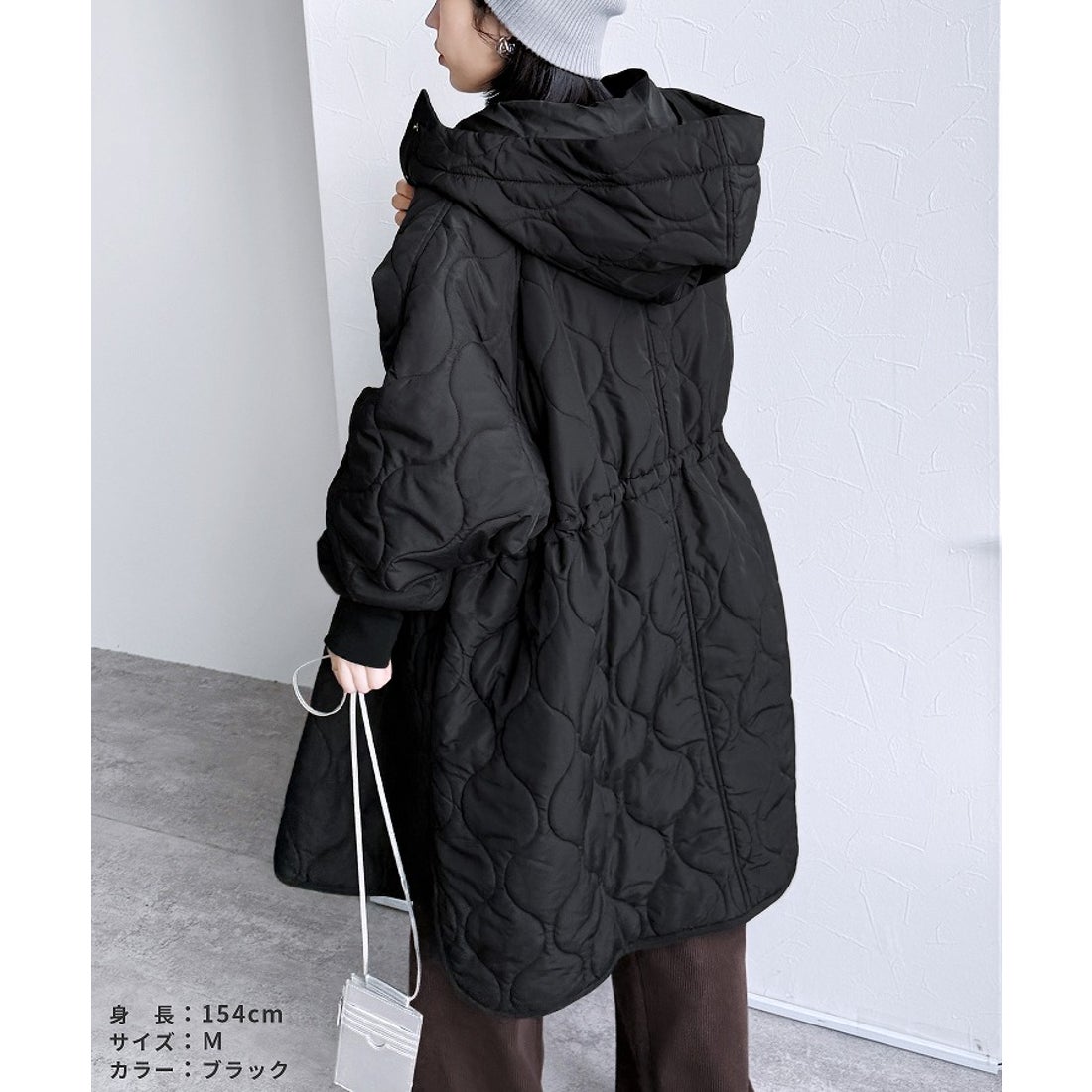 レカ reca キルティングドロストフードコート(y8127) （カーキ