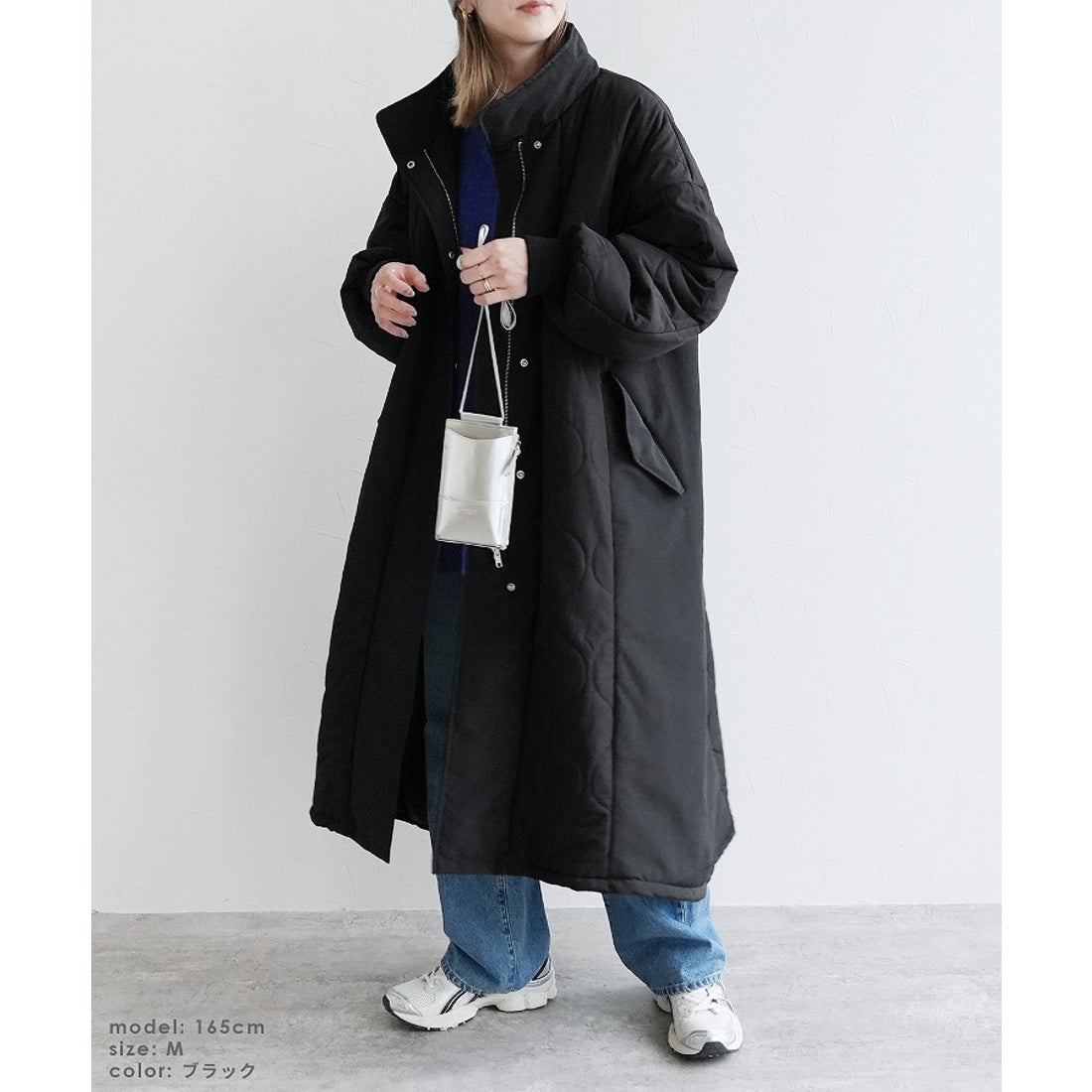 レカ reca キルト切替スタンドネックロングコート（y8128
