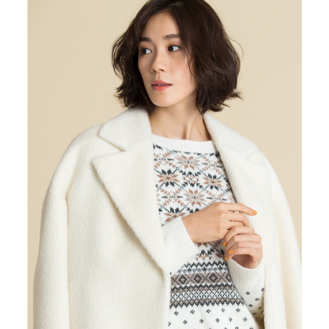 自由区 【亜希さん表紙着用】アルパカシャギー チェスターコート（検索