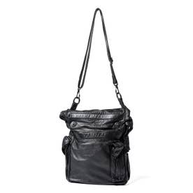 JULIUS Leather Large Gasmask Bag （Black） - Osaka / Kyoto, -FASCINATE