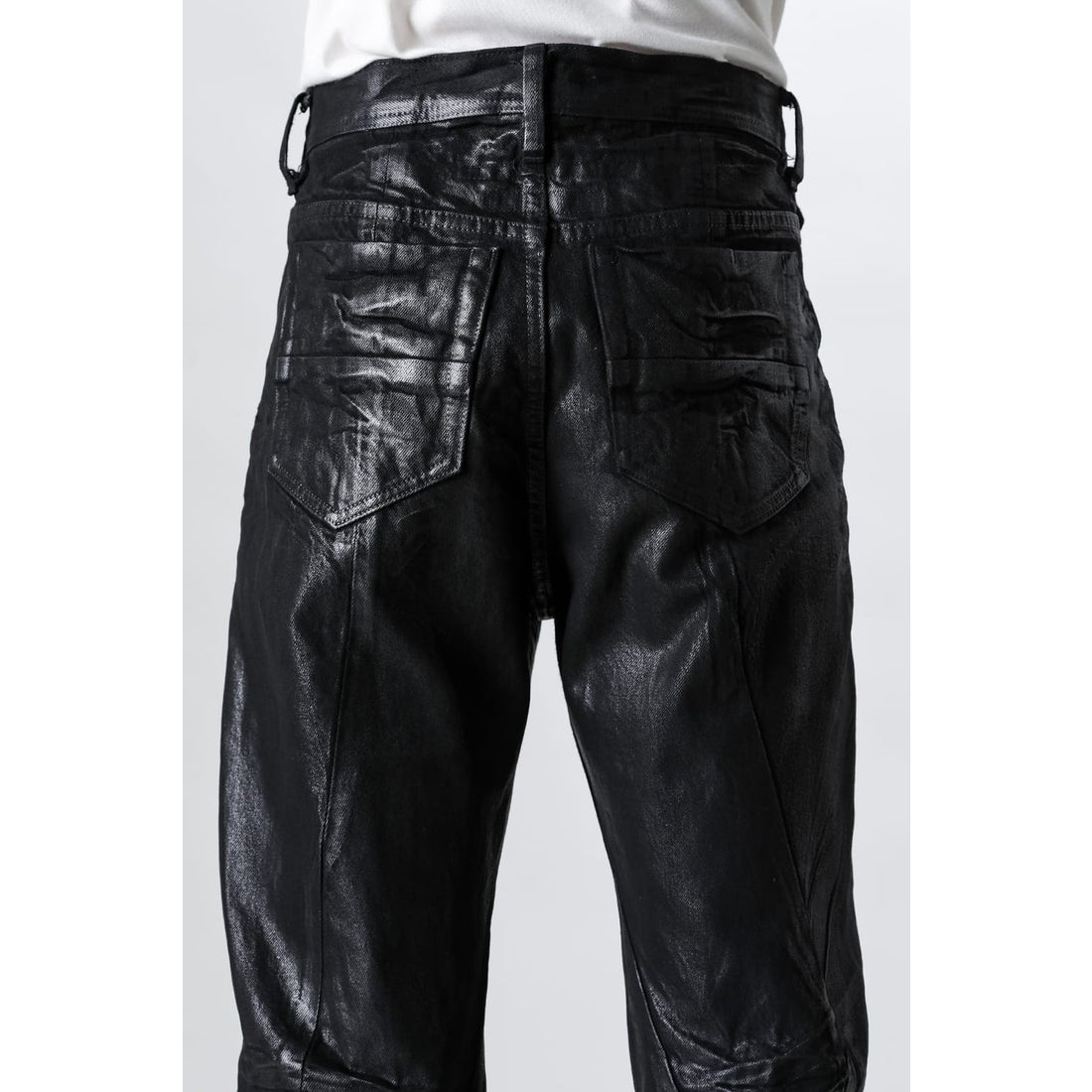 JULIUS 12oz Coated Denim Seamed Pants（BLACK） - Osaka / Kyoto