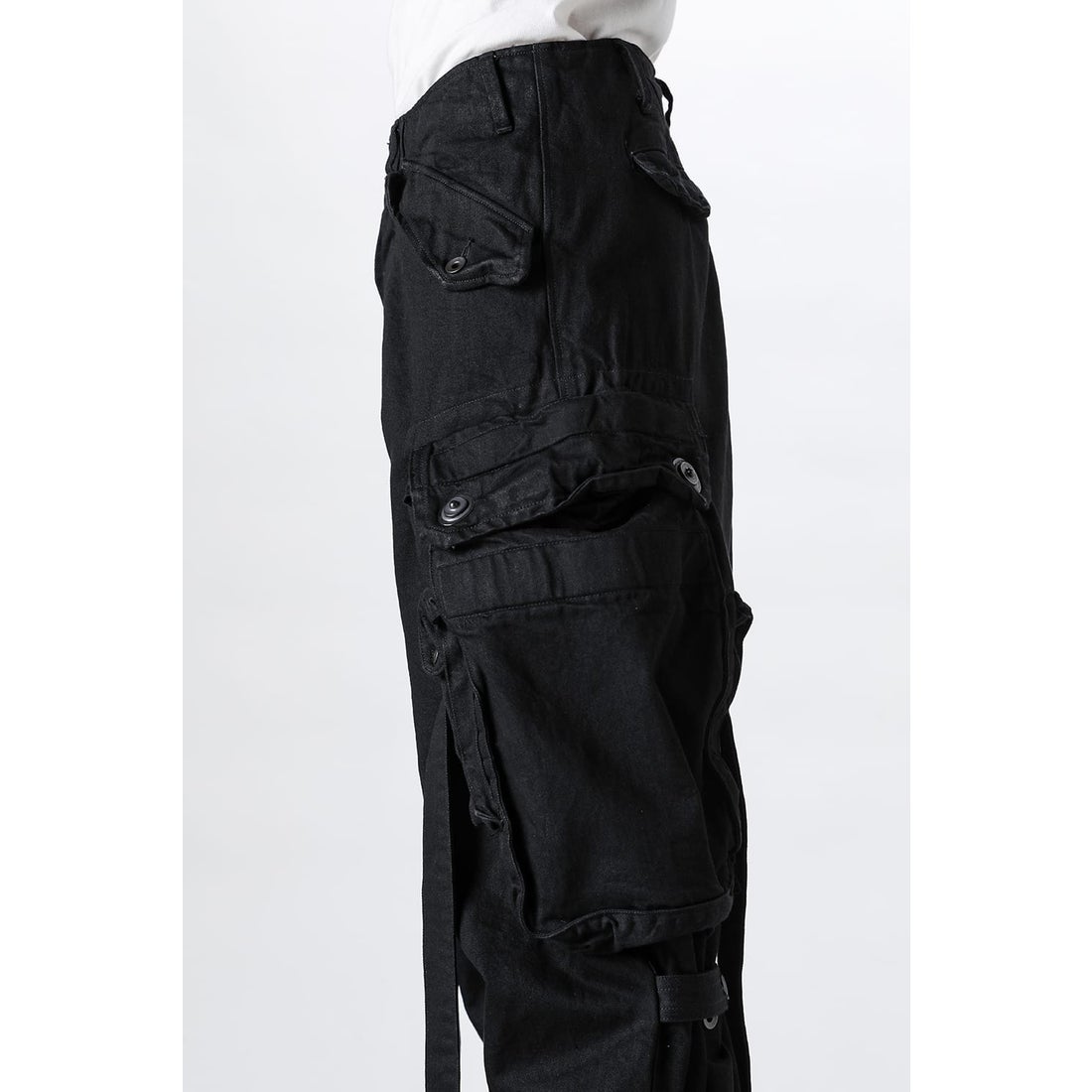 JULIUS 12oz Denim Wide Gasmask Cargo Pants（BLACK） - Osaka
