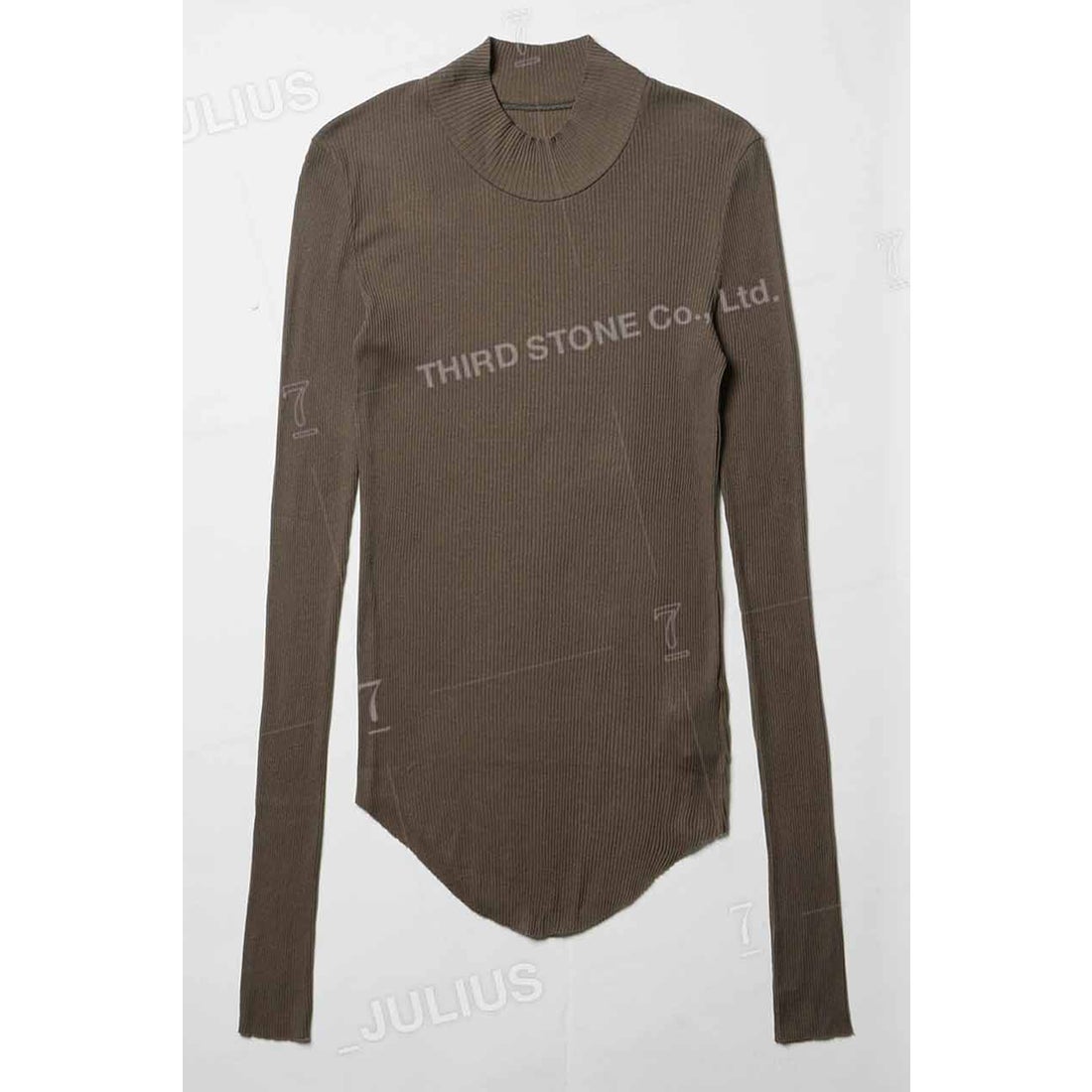 JULIUS COTTON/SILK RIB LONG SLEEVE T-SHIRT （SAND） - Osaka
