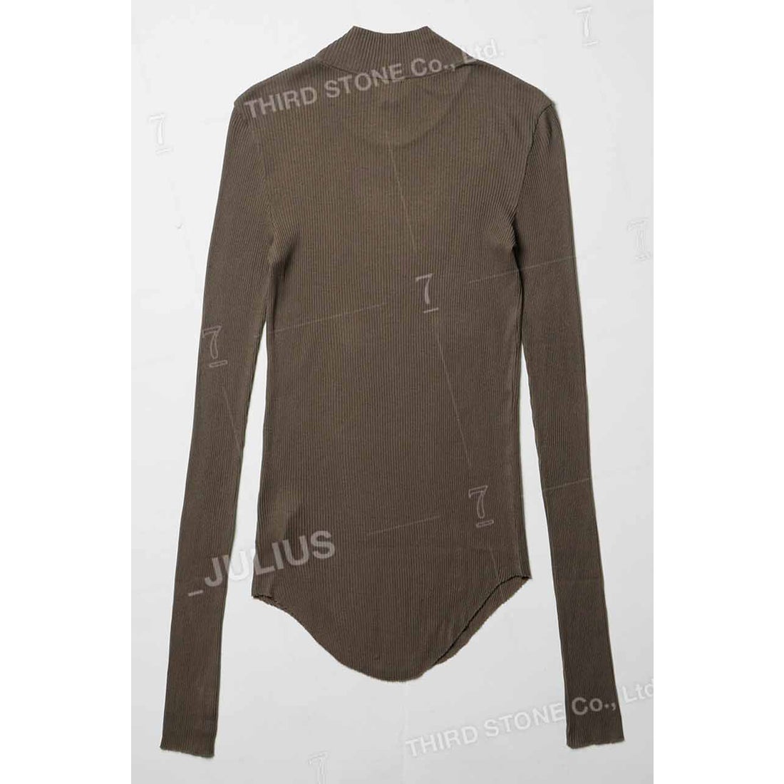 JULIUS COTTON/SILK RIB LONG SLEEVE T-SHIRT （SAND） - Osaka
