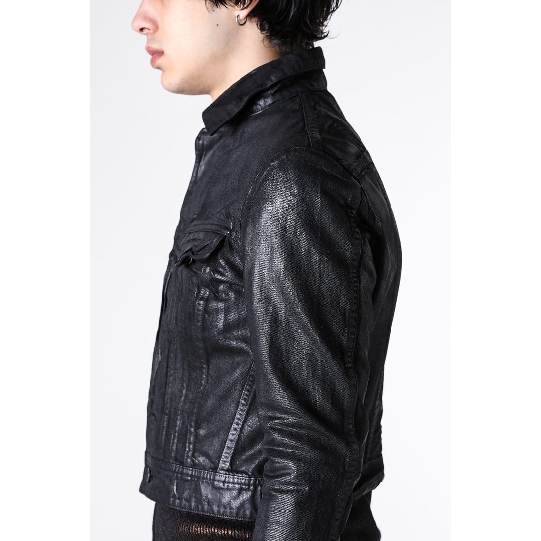 JULIUS COATED 10oz DENIM JACKET （BLACK） - Osaka / Kyoto, -FASCINATE