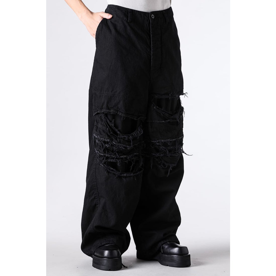 JULIUS 10oz DENIM WIDE PANTS （BLACK） - Osaka / Kyoto, Ship