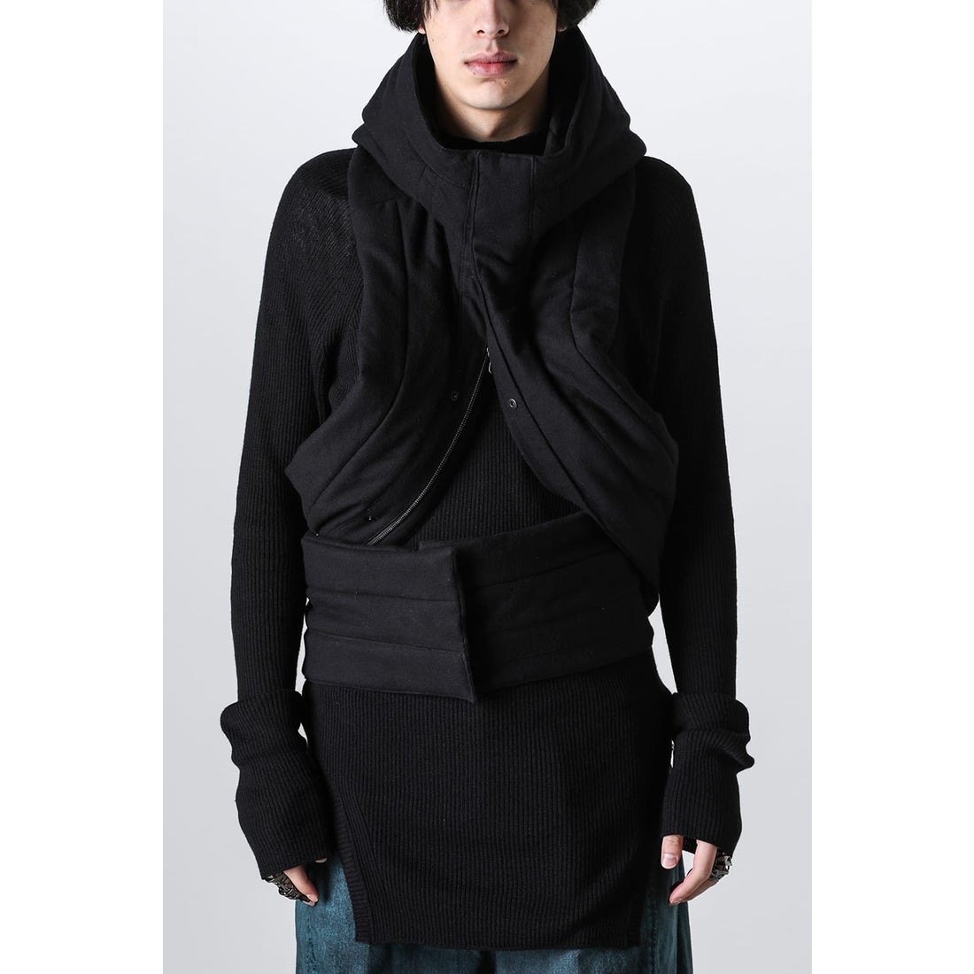 ユリウス JULIUS Long Drape Hood （Black） - ファッション通販