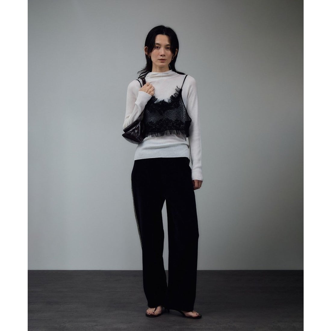 サロン アダム エ ロペ SALON adam et rope' レースシアーキャミソール