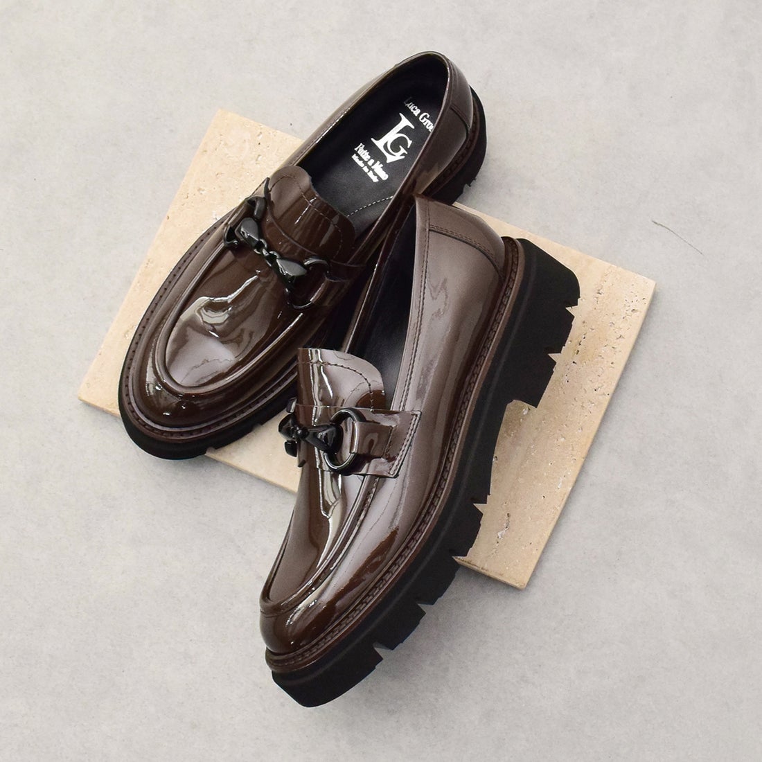 ルカ グロッシ Luca Grossi タンクソールビットローファー （ダーク